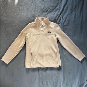L.L. Bean Women’s Fleece Quarter-Snap Pullover in Cream
